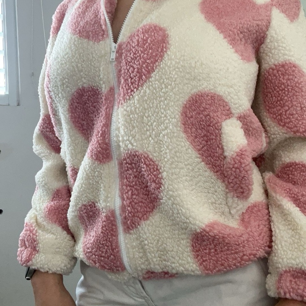 Cozyteddy bear pink hearts jacket 💗